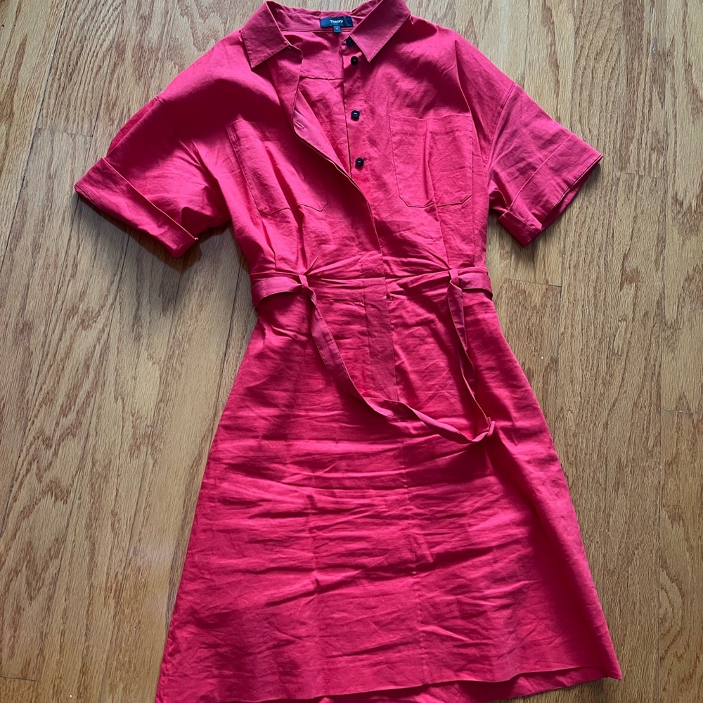 Theory linen shirt dress
